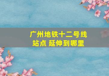 广州地铁十二号线站点 延伸到哪里